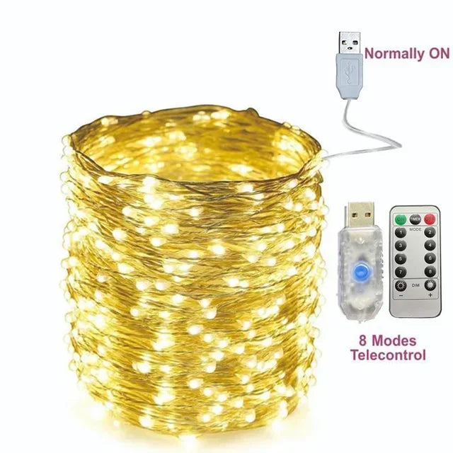Cordão de luz LED USB