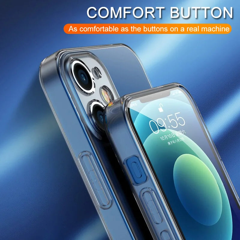 Capa de celular ultrafina e transparente para iPhone