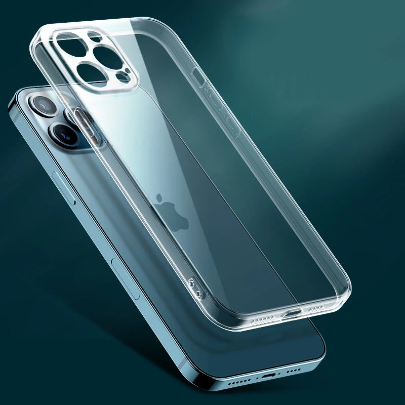 Capa de celular ultrafina e transparente para iPhone
