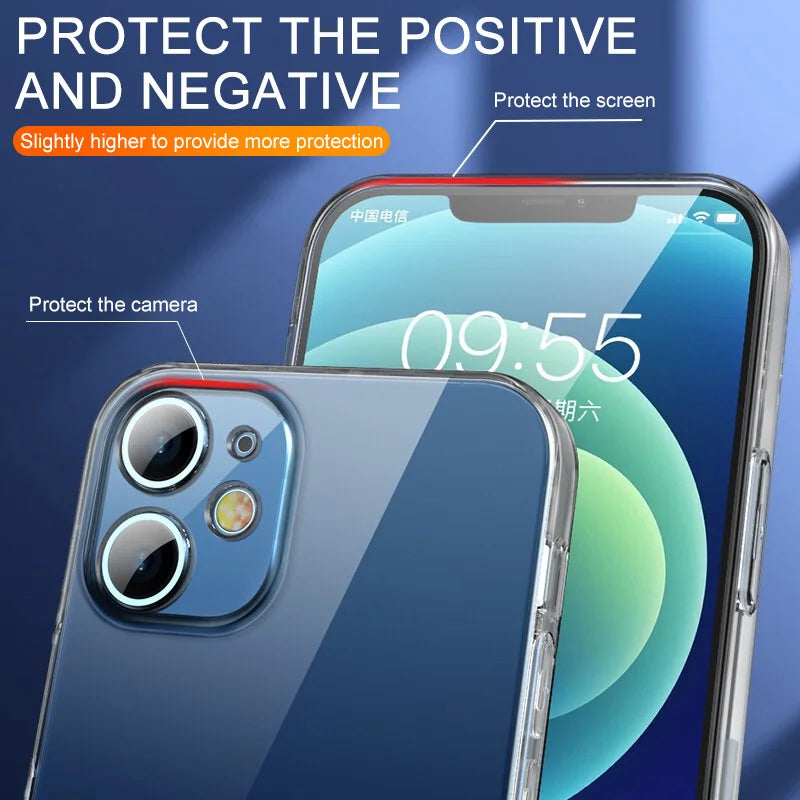 Capa de celular ultrafina e transparente para iPhone