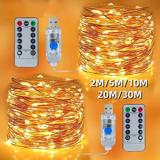 Cordão de luz LED USB